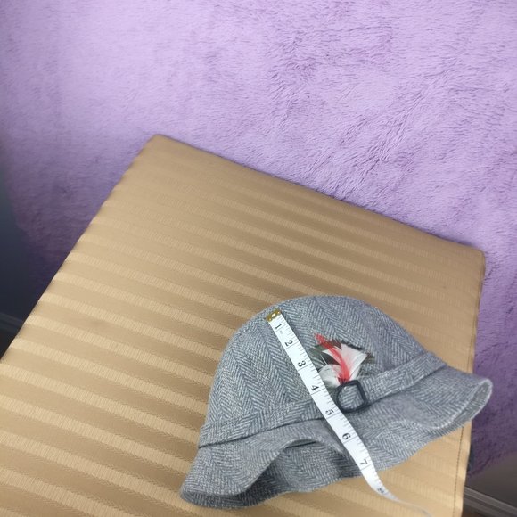 70s Stetson Hat Wool Grandpa Hat 100% SHETLAND WOOL TWEED in BLUE melange - Picture 10 of 11